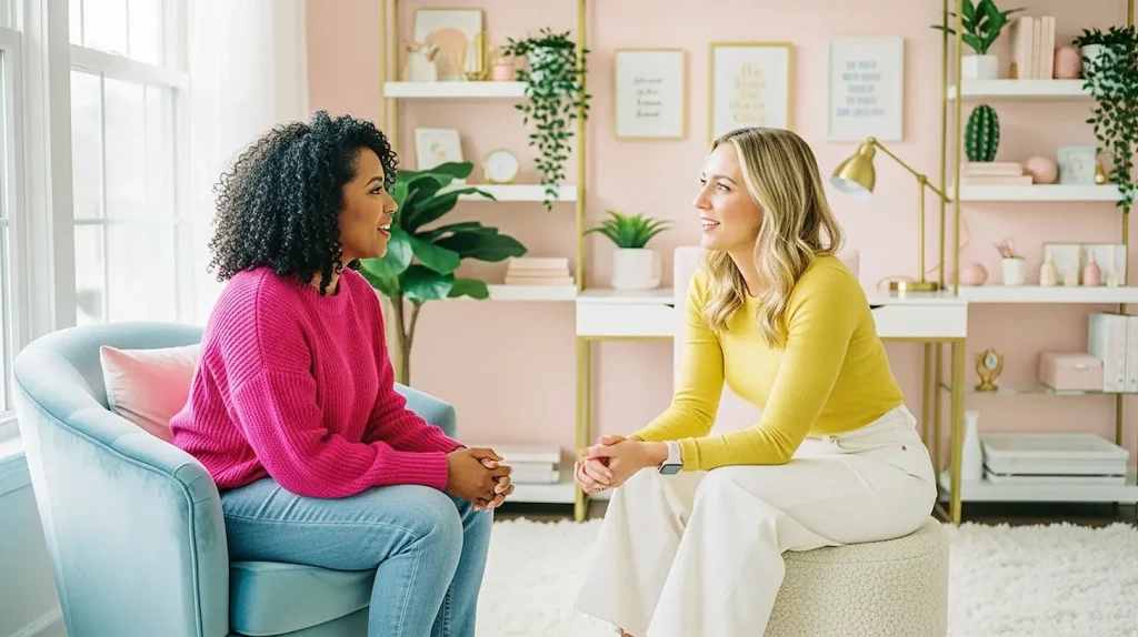 A woman in a life-changing coaching session