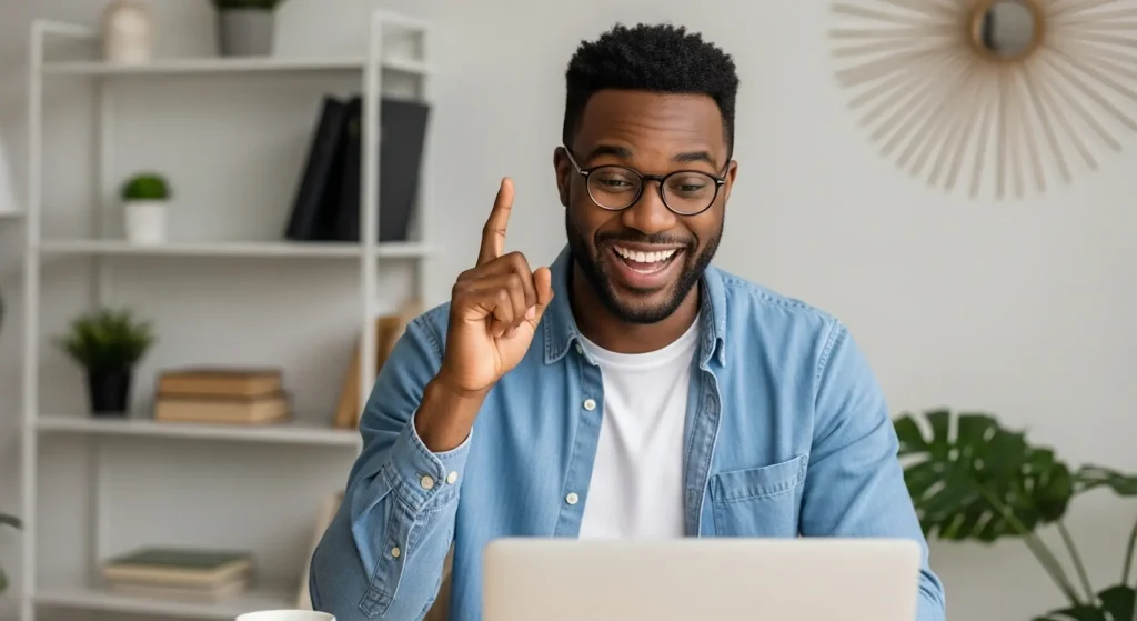 A man conducting an online coaching session