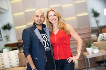 a man and woman posing for a picture