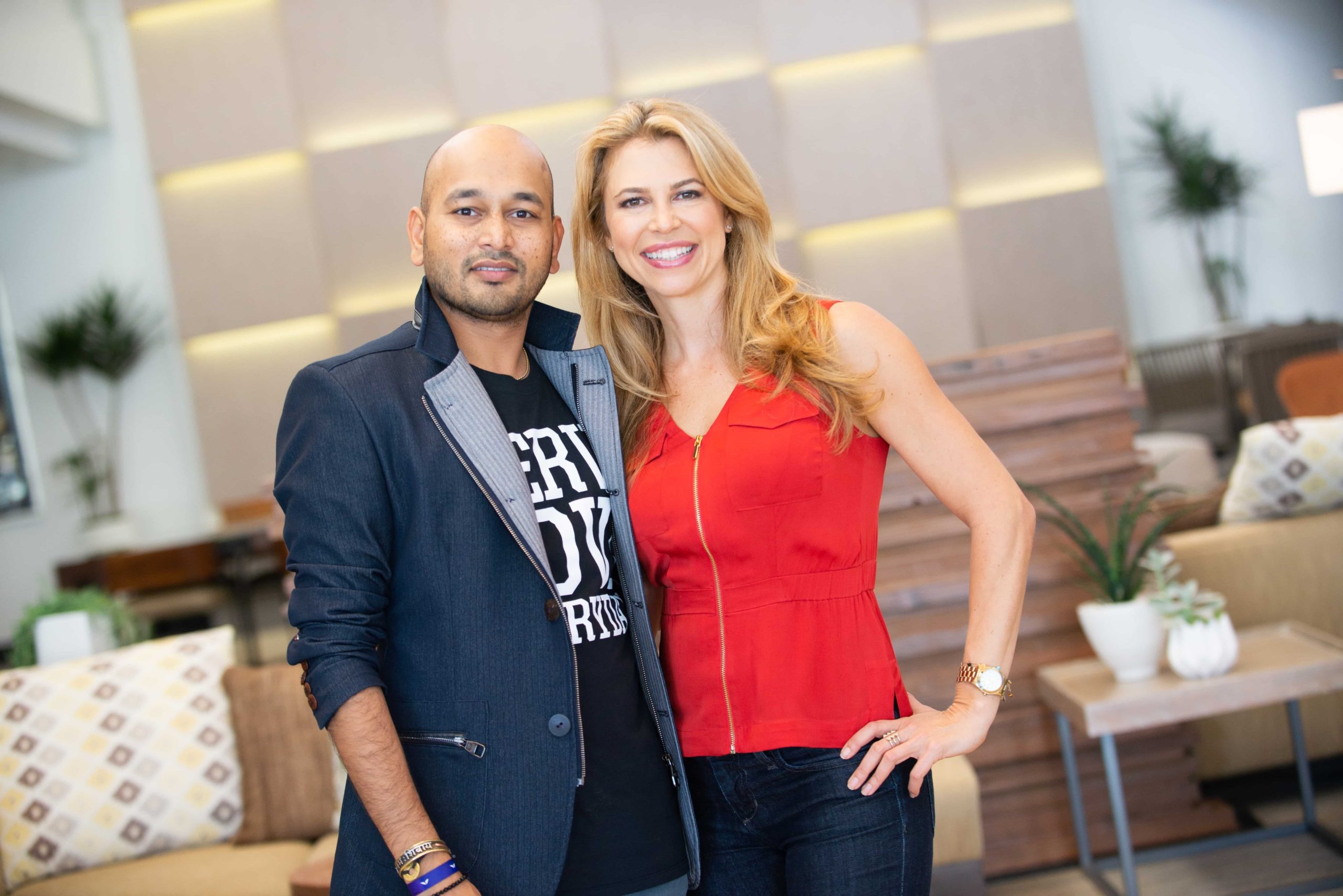Ajit with Best-Selling Author and Mastercoach Christine Hassler-min Ajit Nawalkha, Christine Hassler are posing for a picture