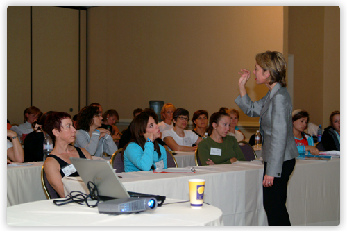 a person giving a presentation
