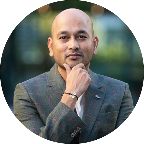 Ajit Nawalkha with his hand on his chin