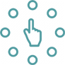 a black background with white circles