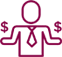 a purple and pink logo