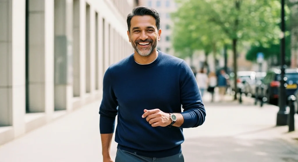 A man walking down the street