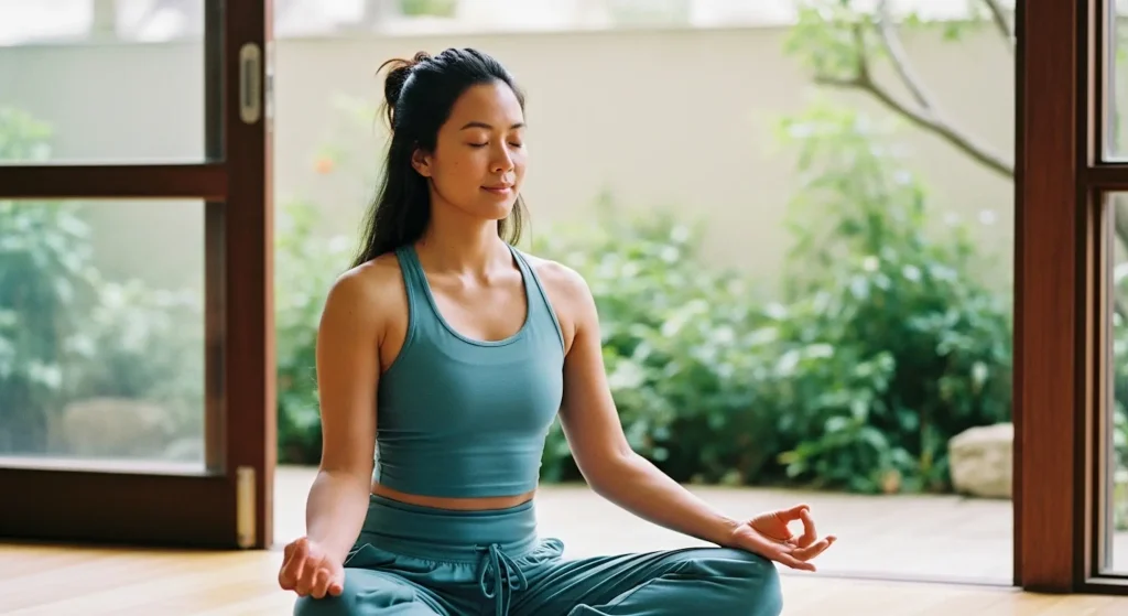 A woman meditating with spiritual intelligence
