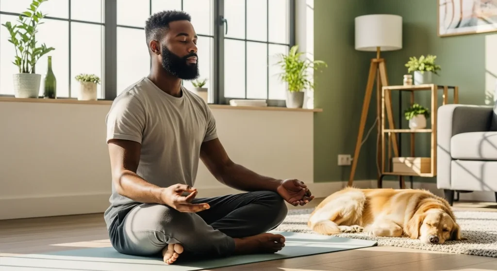 A man meditating to learn how to rewire your brain