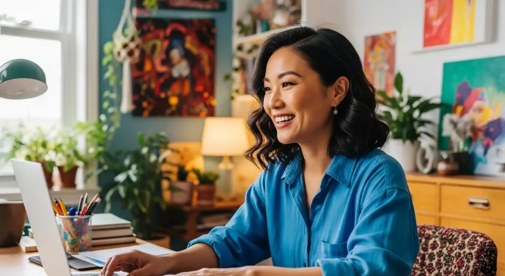 A woman learning how to create a coaching business sales funnel