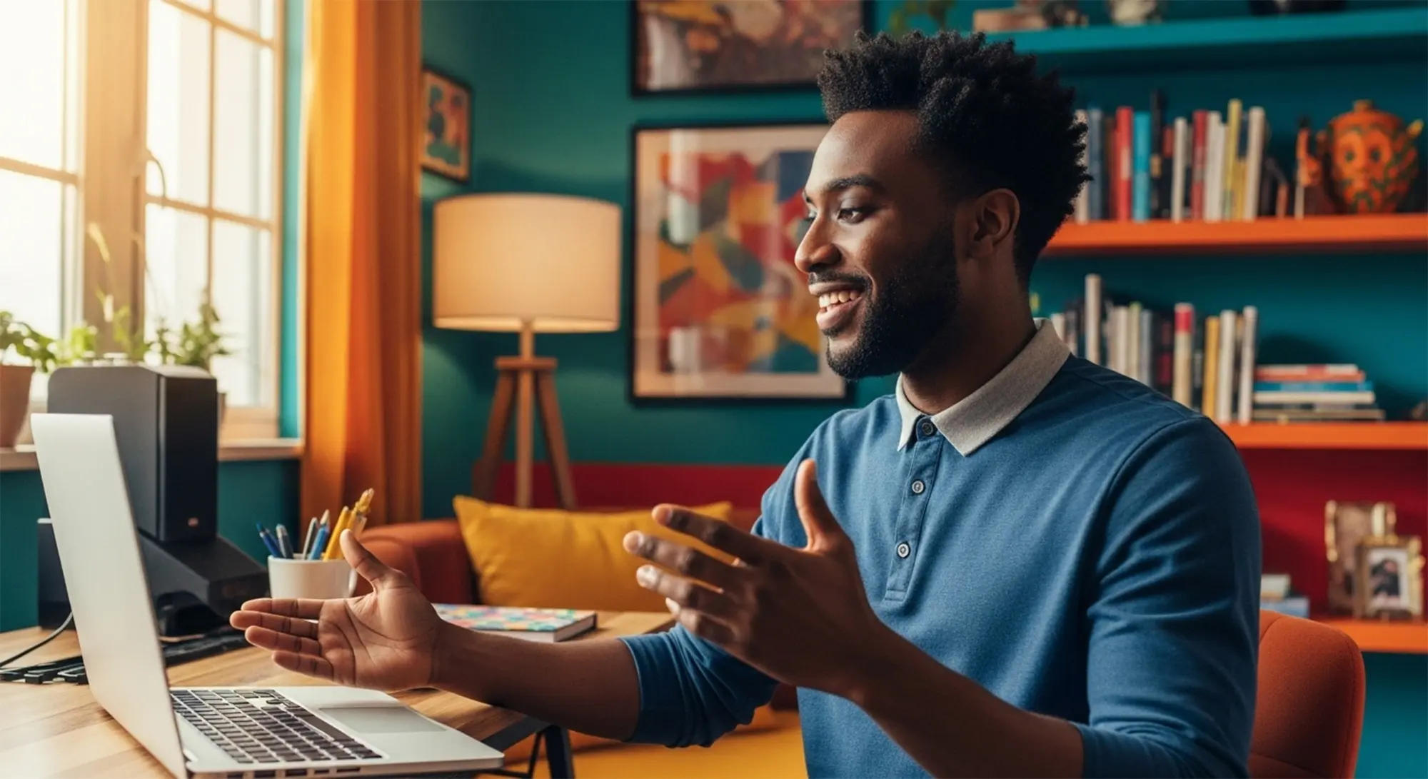A man looking at his laptop for online coaching trends