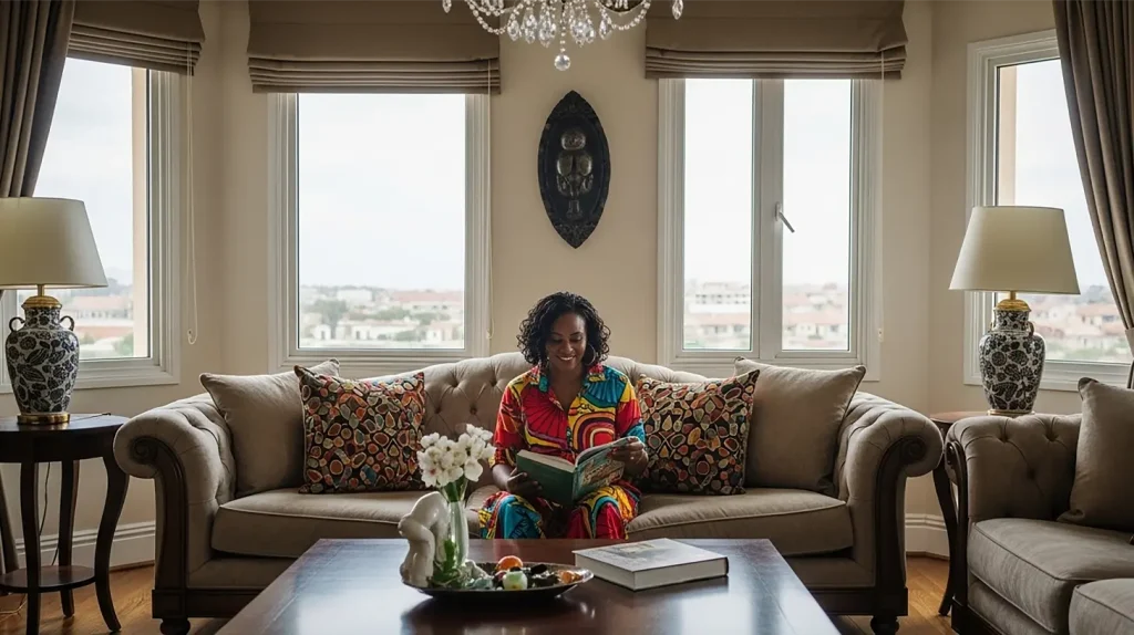 A woman reading a book as part of her work-life balance