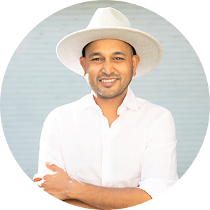 Ajit Nawalkha wearing a hat