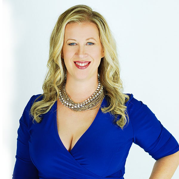 a woman with blonde hair