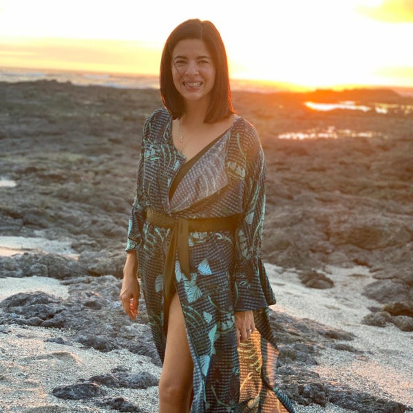 a person standing in a desert