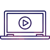 STREAMING-VIDEOS a white and blue rectangle with a number on it