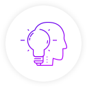 a purple circle with a face